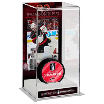 Brandon Bussi Carolina Hurricanes 2026 Stanley Cup Champions Logo Deluxe Tall Hockey Puck Case