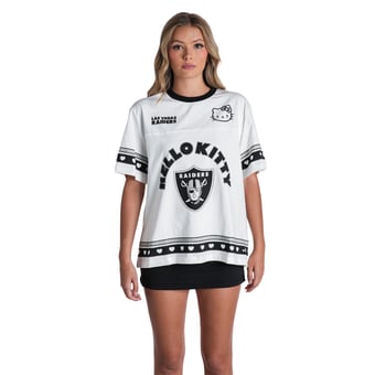 Women's The Wild Collective x Hello Kitty Cream Las Vegas Raiders Oversized T-Shirt