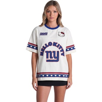 Women's The Wild Collective x Hello Kitty Cream New York Giants Oversized T-Shirt