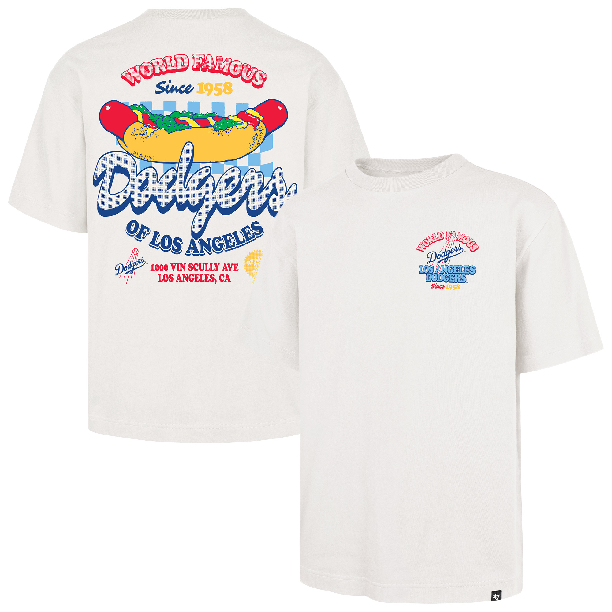 Men's '47 Cream Los Angeles Dodgers Glizzy T-Shirt