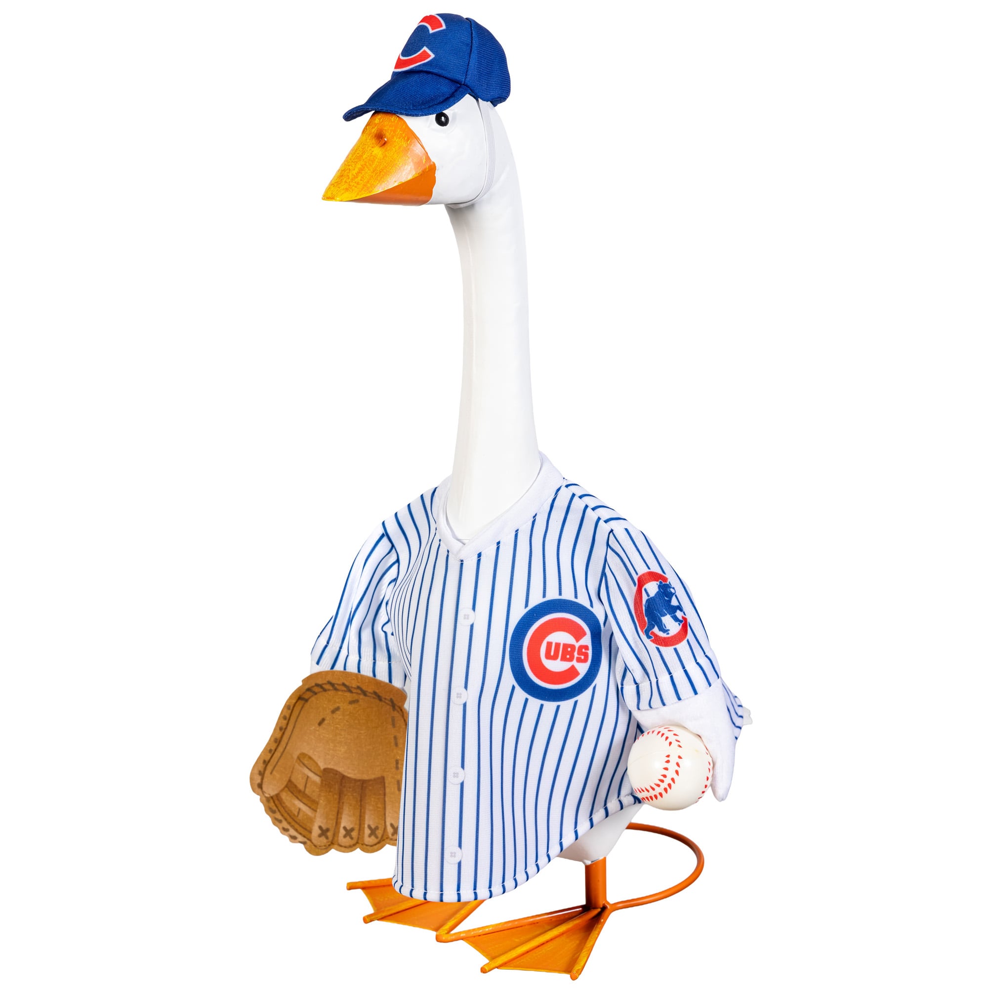 Chicago Cubs Gameday Porch Goose Statue & Team Uniform Set