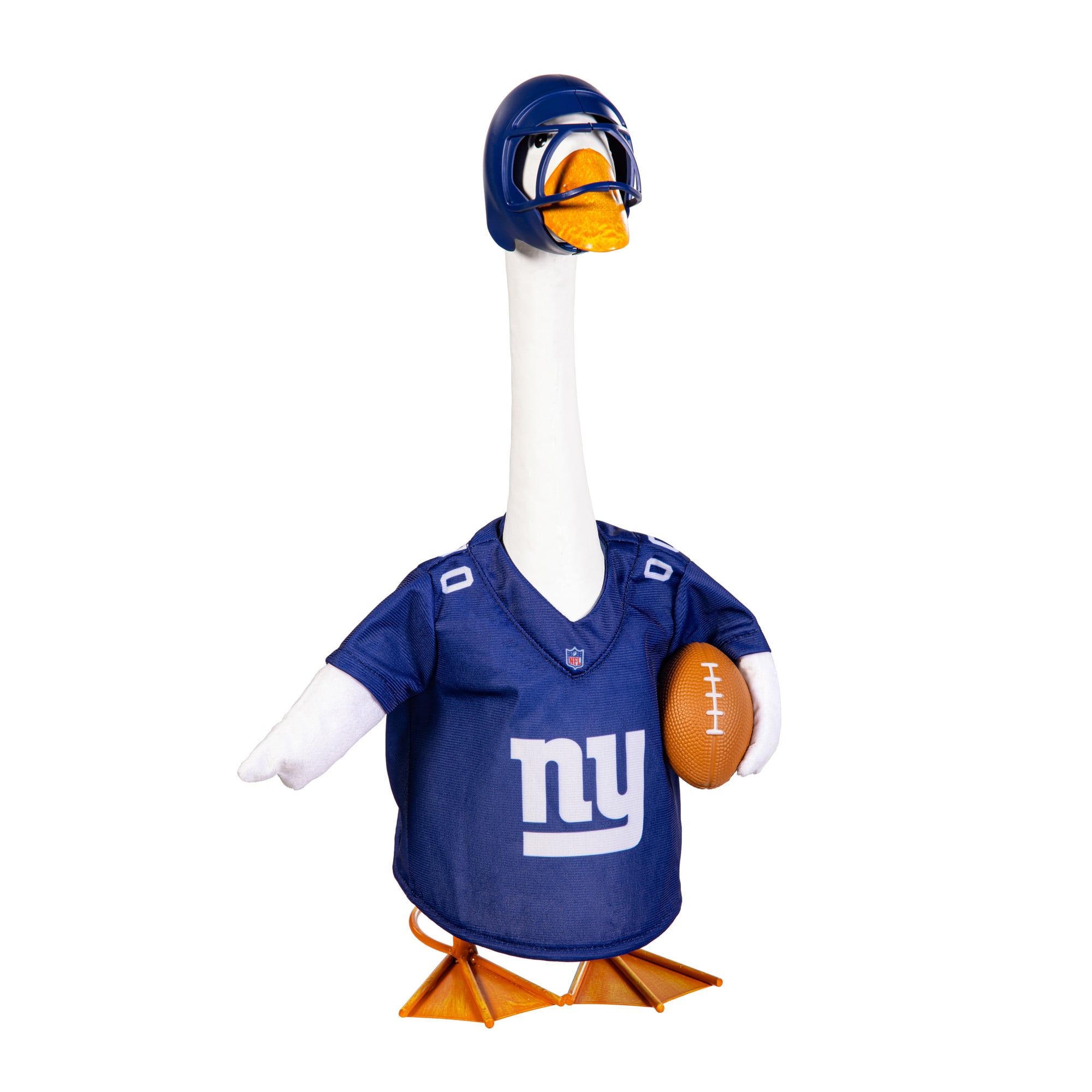 New York Giants Gameday Porch Goose Statue & Team Uniform Set