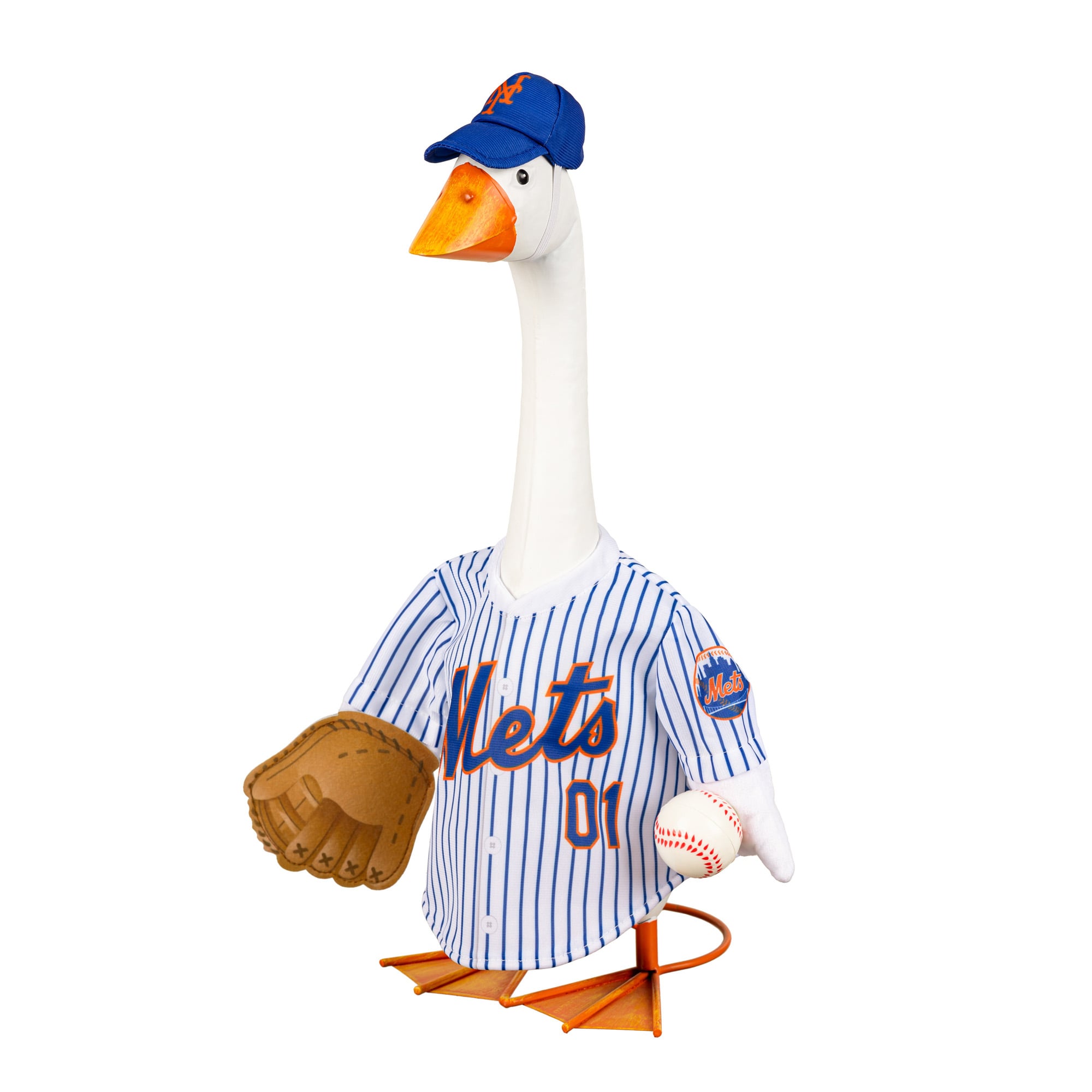 New York Mets Gameday Porch Goose Statue & Team Uniform Set