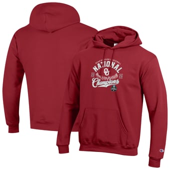 Men's Champion Crimson Oklahoma Sooners 2026 NCAA Baseball Men's College World Series Champions Powerblend Hoodie
