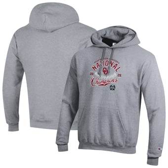 Men's Champion Gray Oklahoma Sooners 2026 NCAA Baseball Men's College World Series Champions Powerblend Hoodie