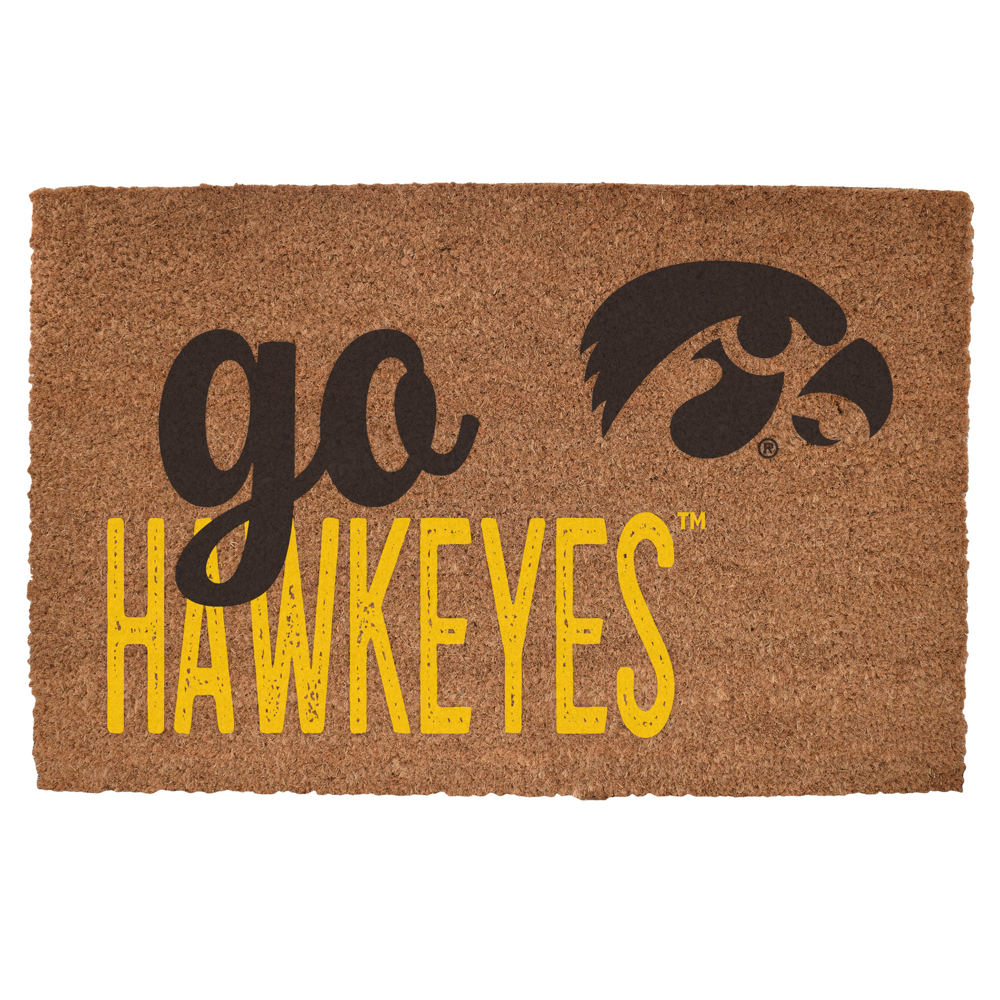 Iowa Hawkeyes 20" x 30" Go Team Coir Door Mat