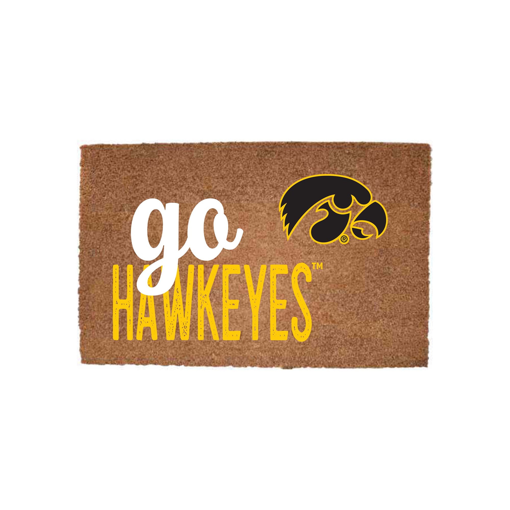 Iowa Hawkeyes 20" x 30" Go Team Coir Door Mat