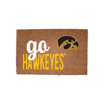 Iowa Hawkeyes 20" x 30" Go Team Coir Door Mat