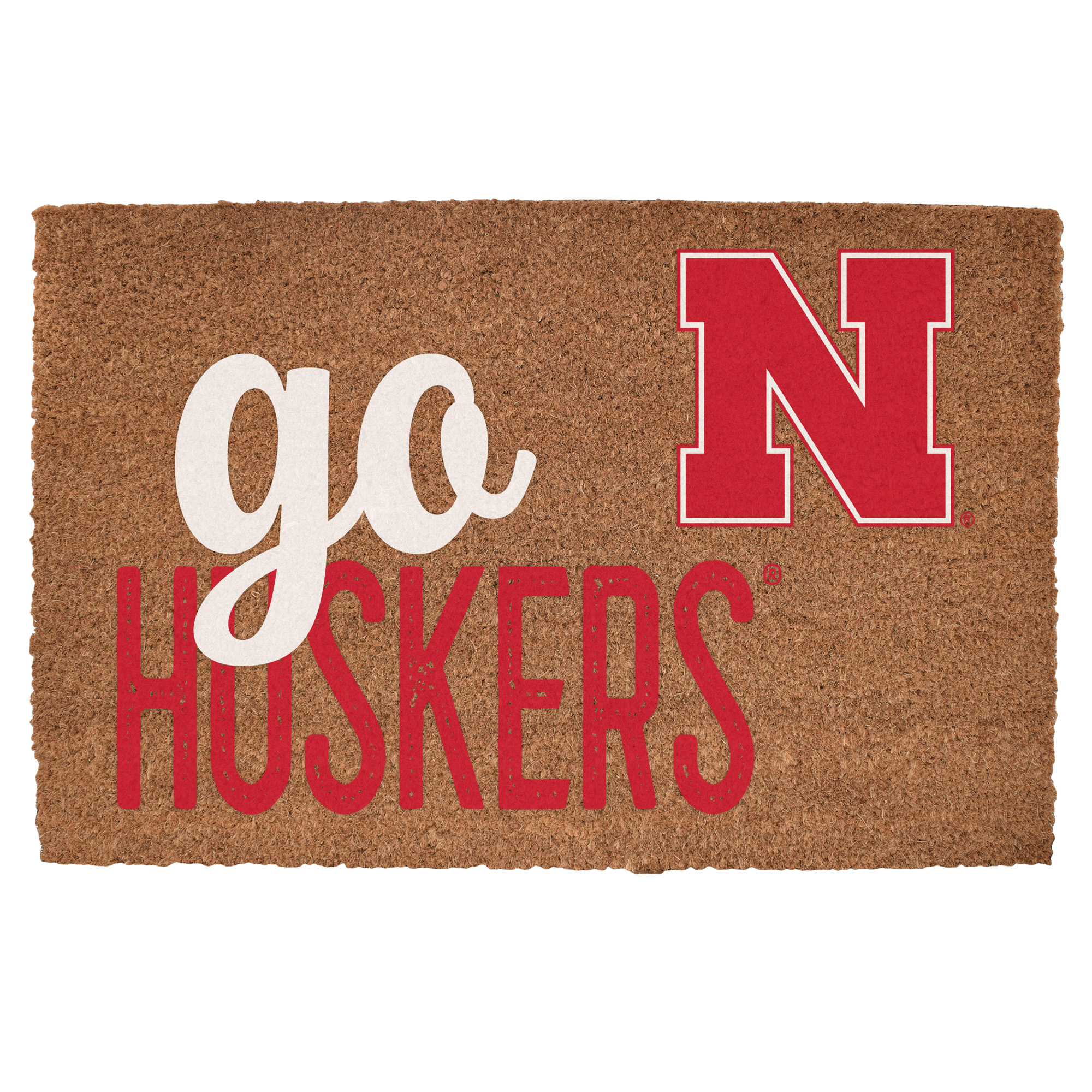 Nebraska Huskers 20" x 30" Go Team Coir Door Mat