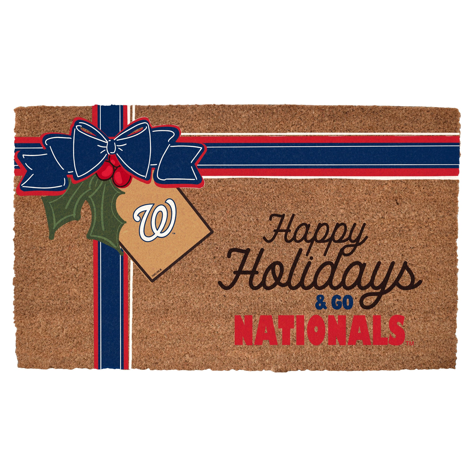 Washington Nationals 20" x 30" Holiday Gift Wrap Coir Door Mat