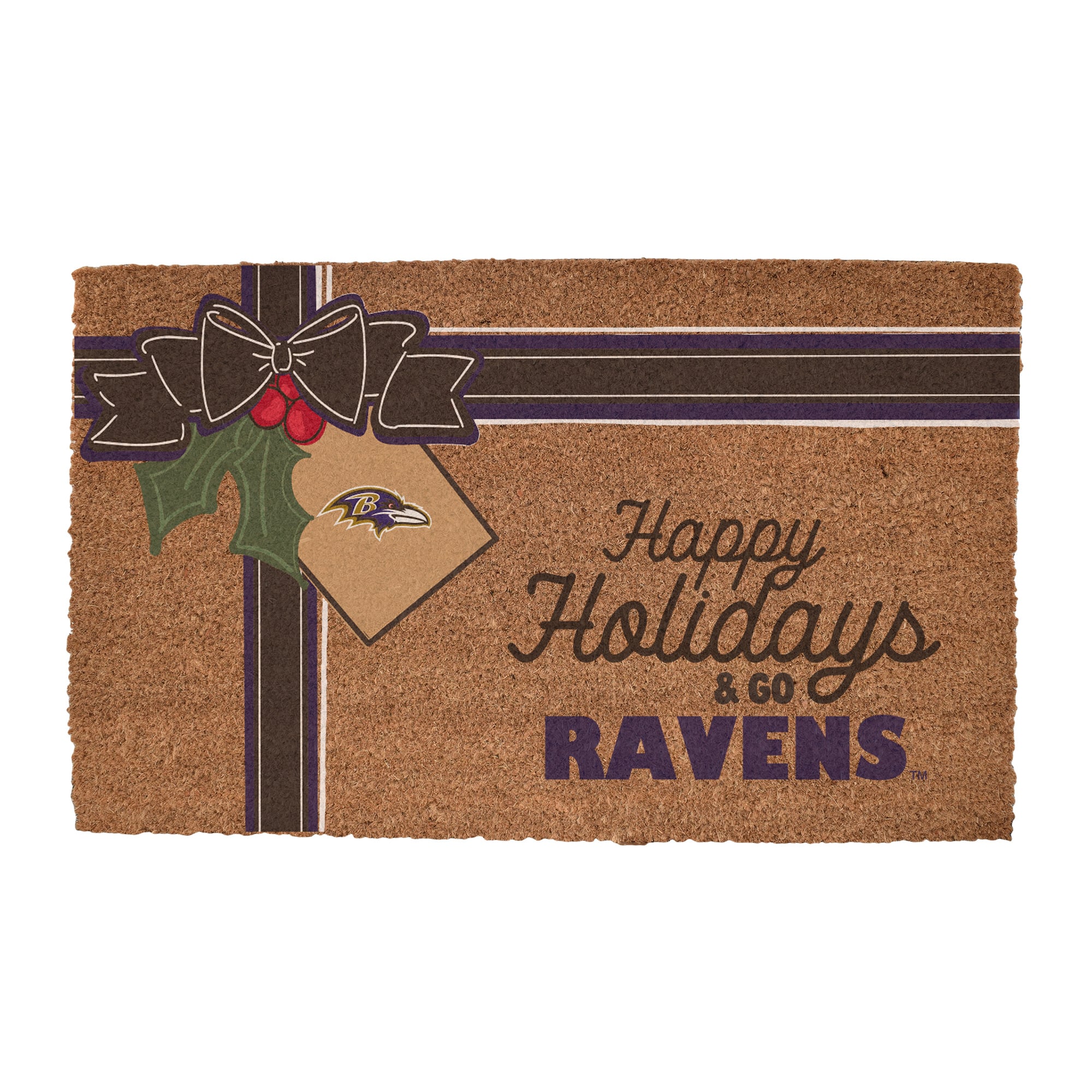 Baltimore Ravens 20" x 30" Holiday Gift Wrap Coir Door Mat