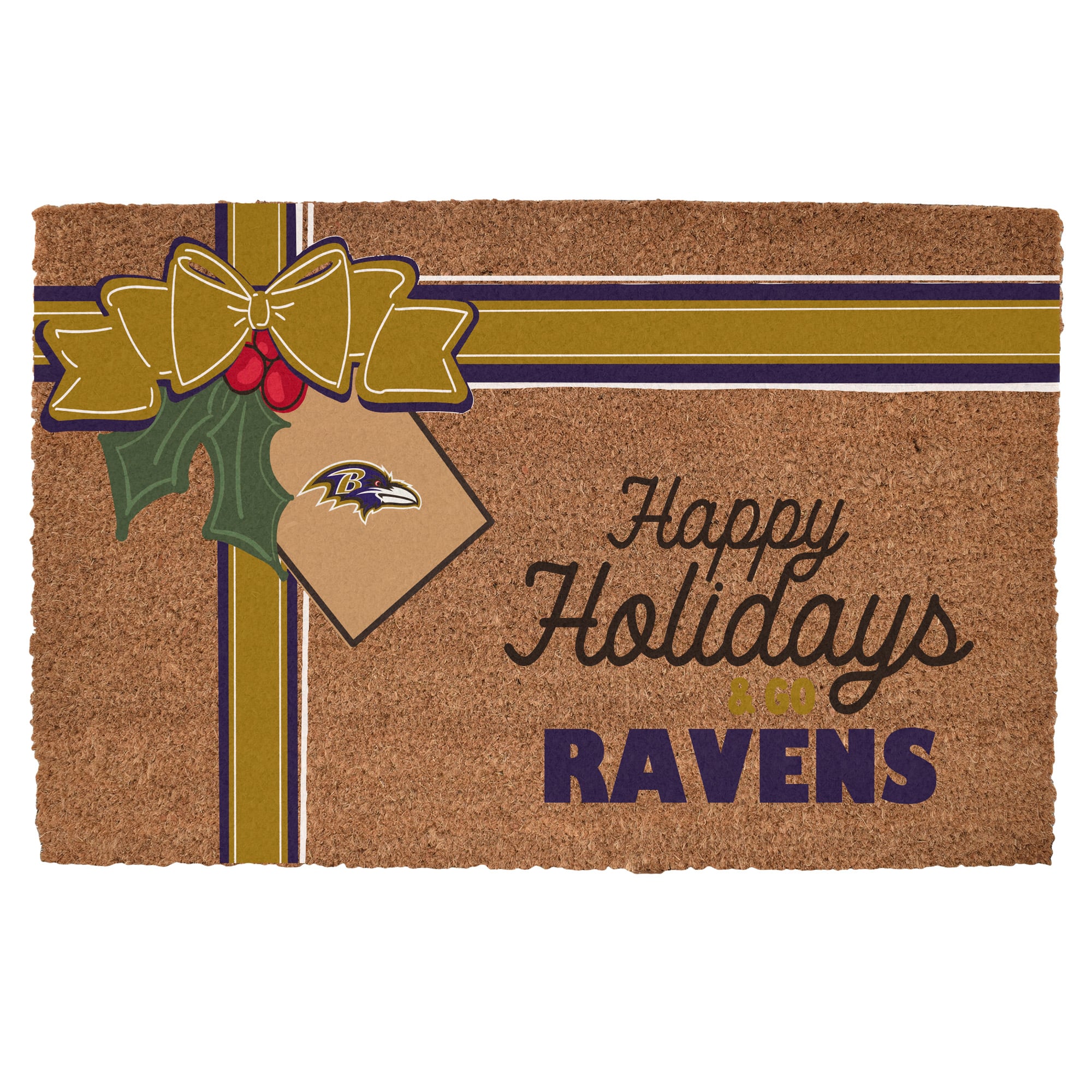 Baltimore Ravens 20" x 30" Holiday Gift Wrap Coir Door Mat