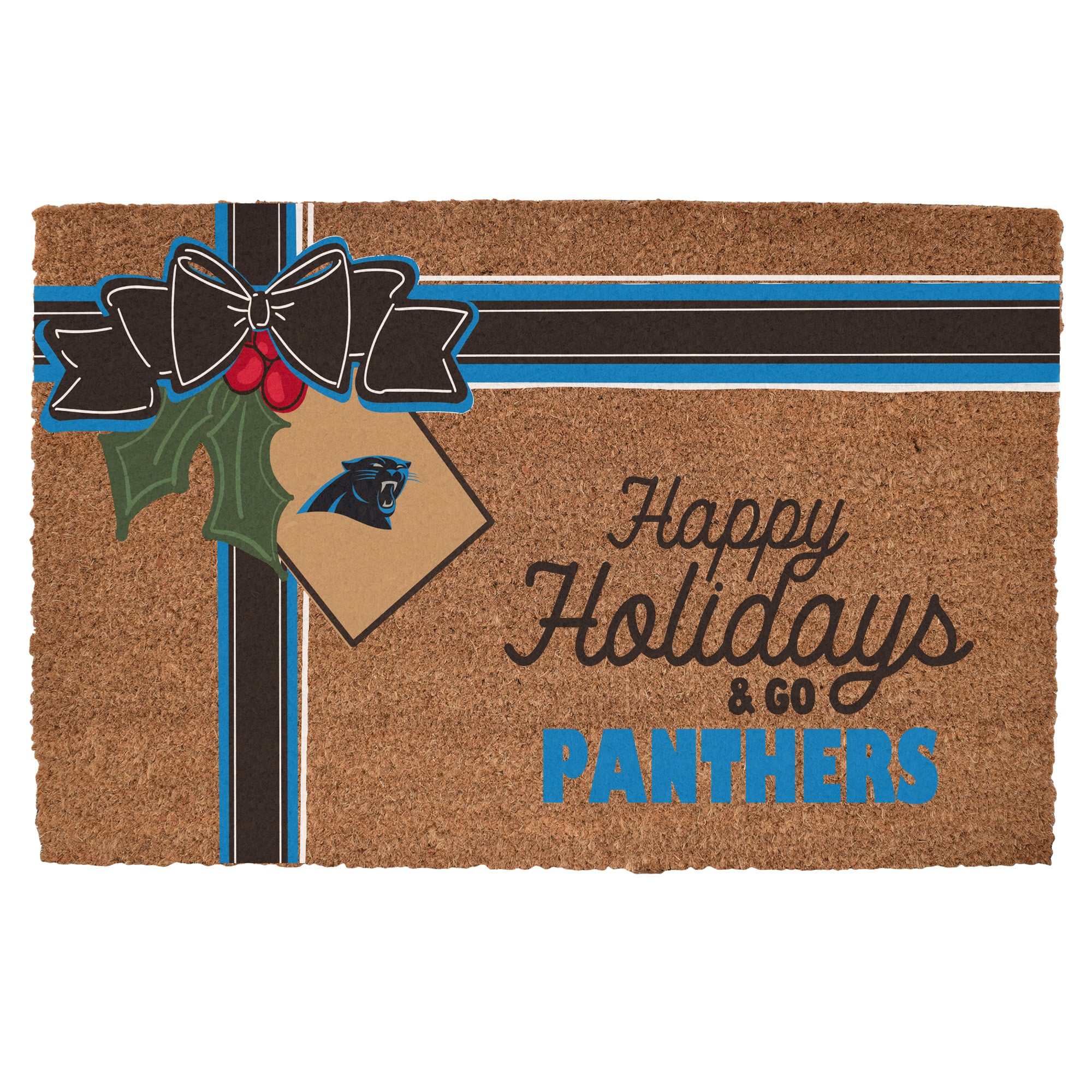 Carolina Panthers 20" x 30" Holiday Gift Wrap Coir Door Mat