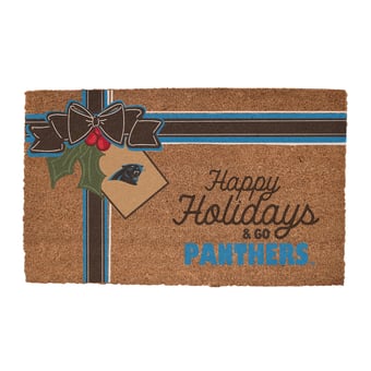 Carolina Panthers 20" x 30" Holiday Gift Wrap Coir Door Mat