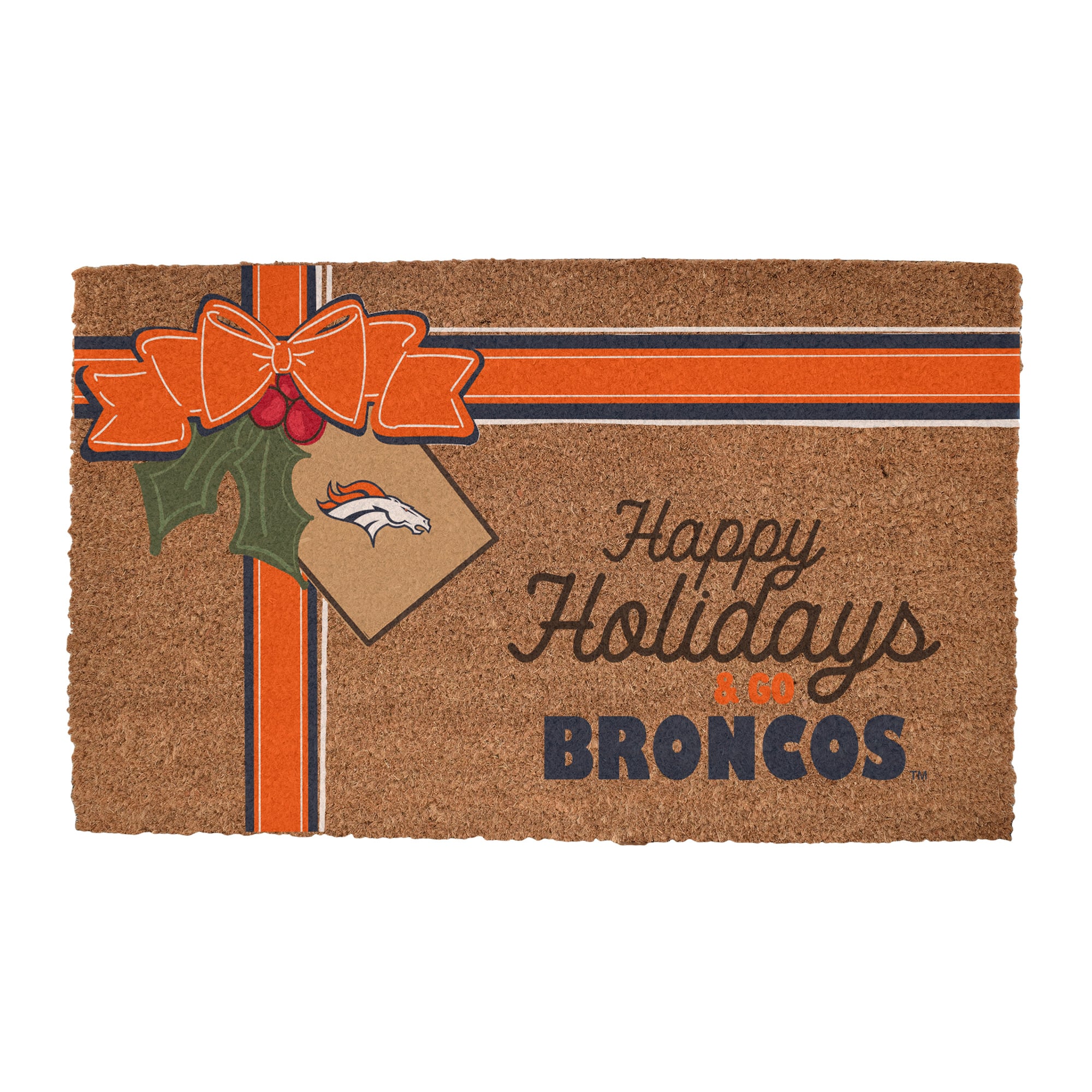 Denver Broncos 20" x 30" Holiday Gift Wrap Coir Door Mat