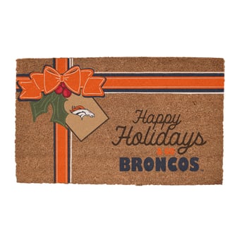 Denver Broncos 20" x 30" Holiday Gift Wrap Coir Door Mat