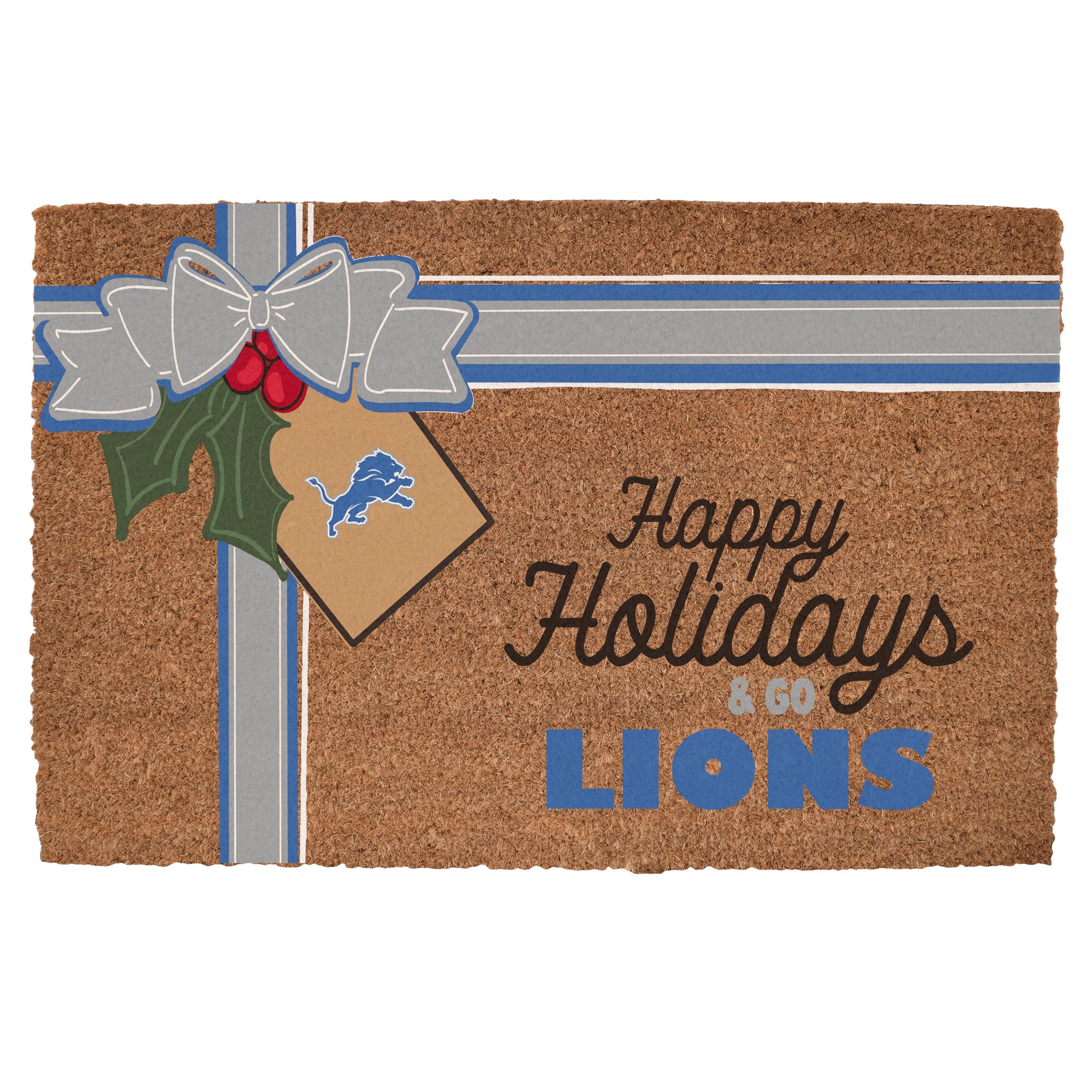 Detroit Lions 20" x 30" Holiday Gift Wrap Coir Door Mat