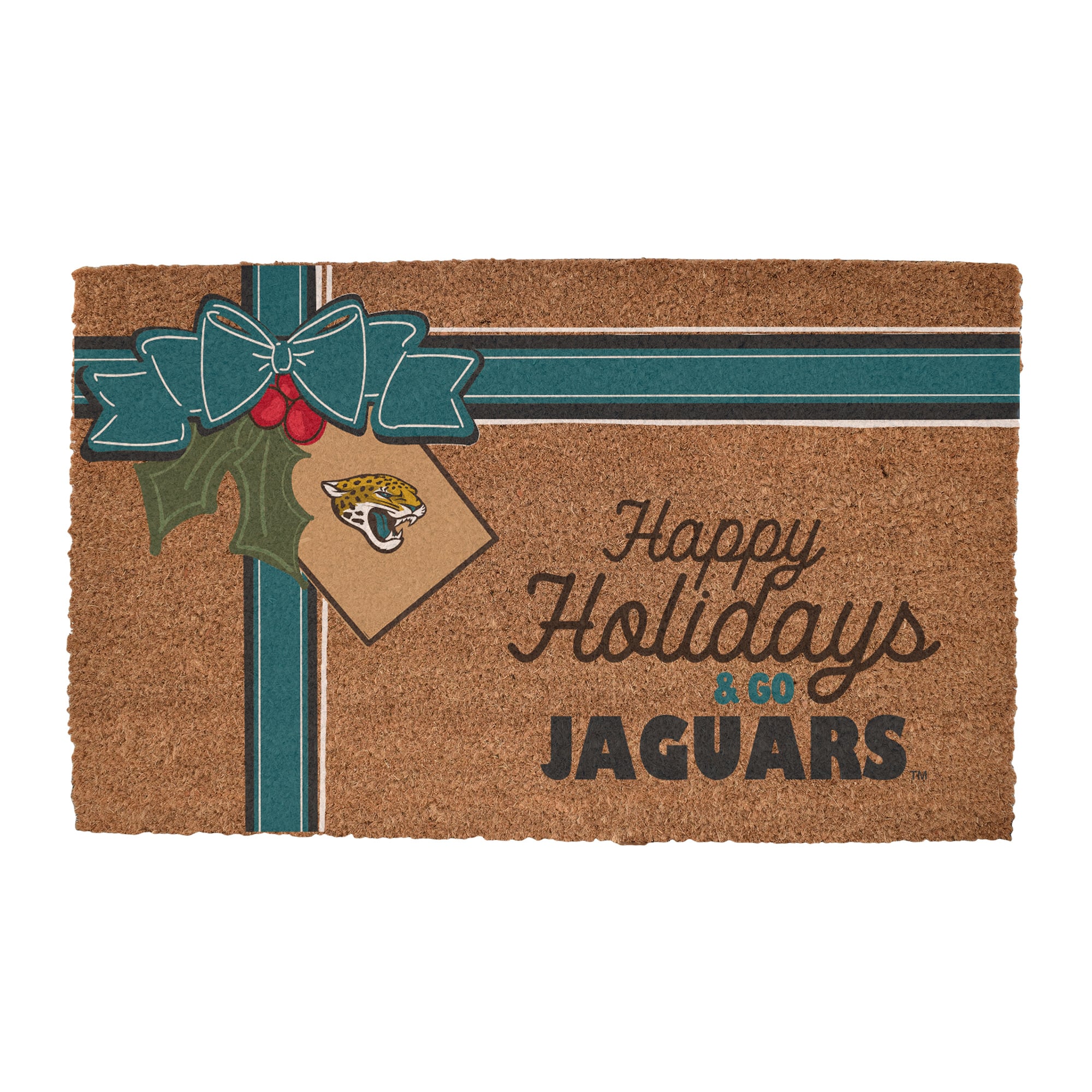 Jacksonville Jaguars 20″ x 30″ Holiday Gift Wrap Coir Door Mat Jacksonville Jaguars 20″ x 30″ Holiday Gift Wrap Coir Door Mat