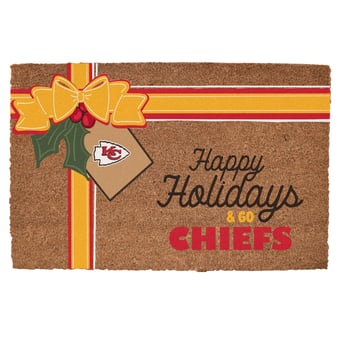 Kansas City Chiefs 20" x 30" Holiday Gift Wrap Coir Door Mat