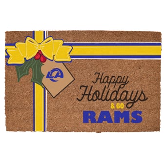 Los Angeles Rams 20" x 30" Holiday Gift Wrap Coir Door Mat