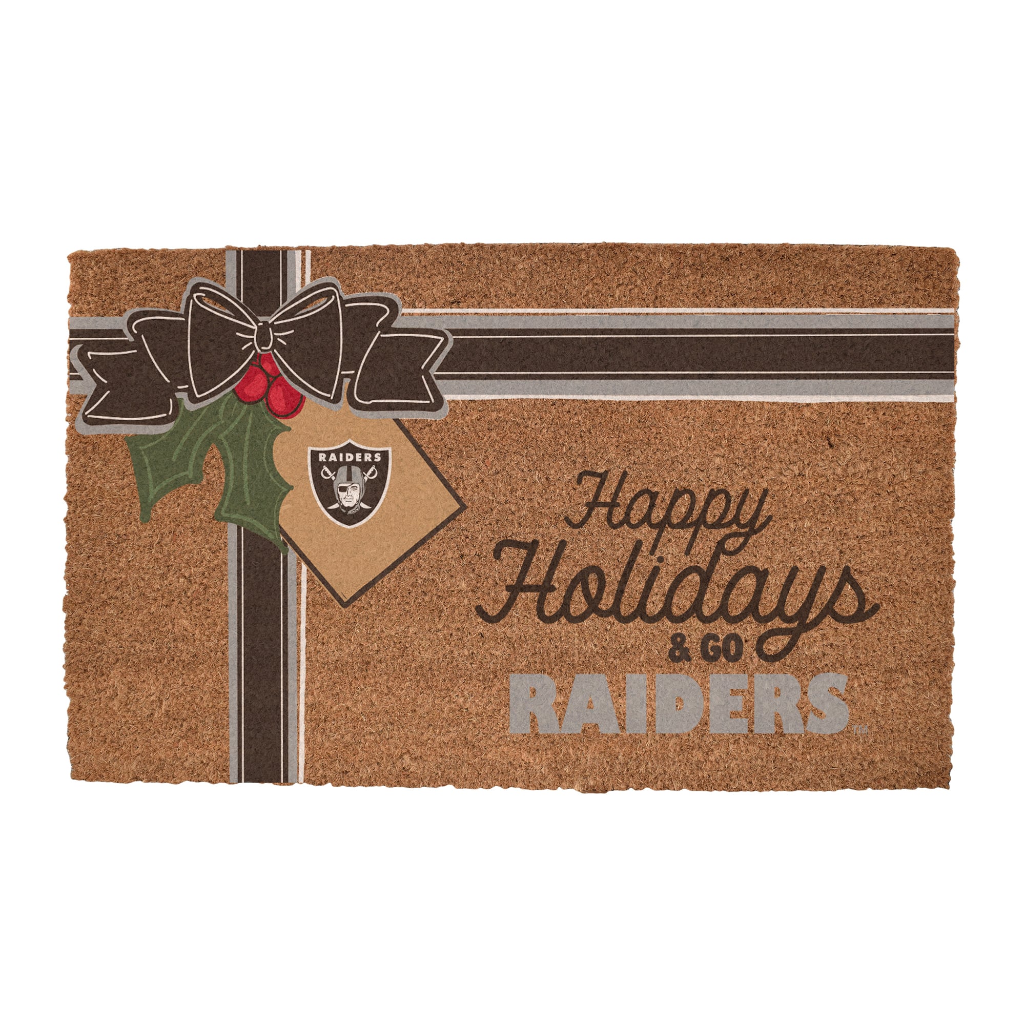 Las Vegas Raiders 20" x 30" Holiday Gift Wrap Coir Door Mat