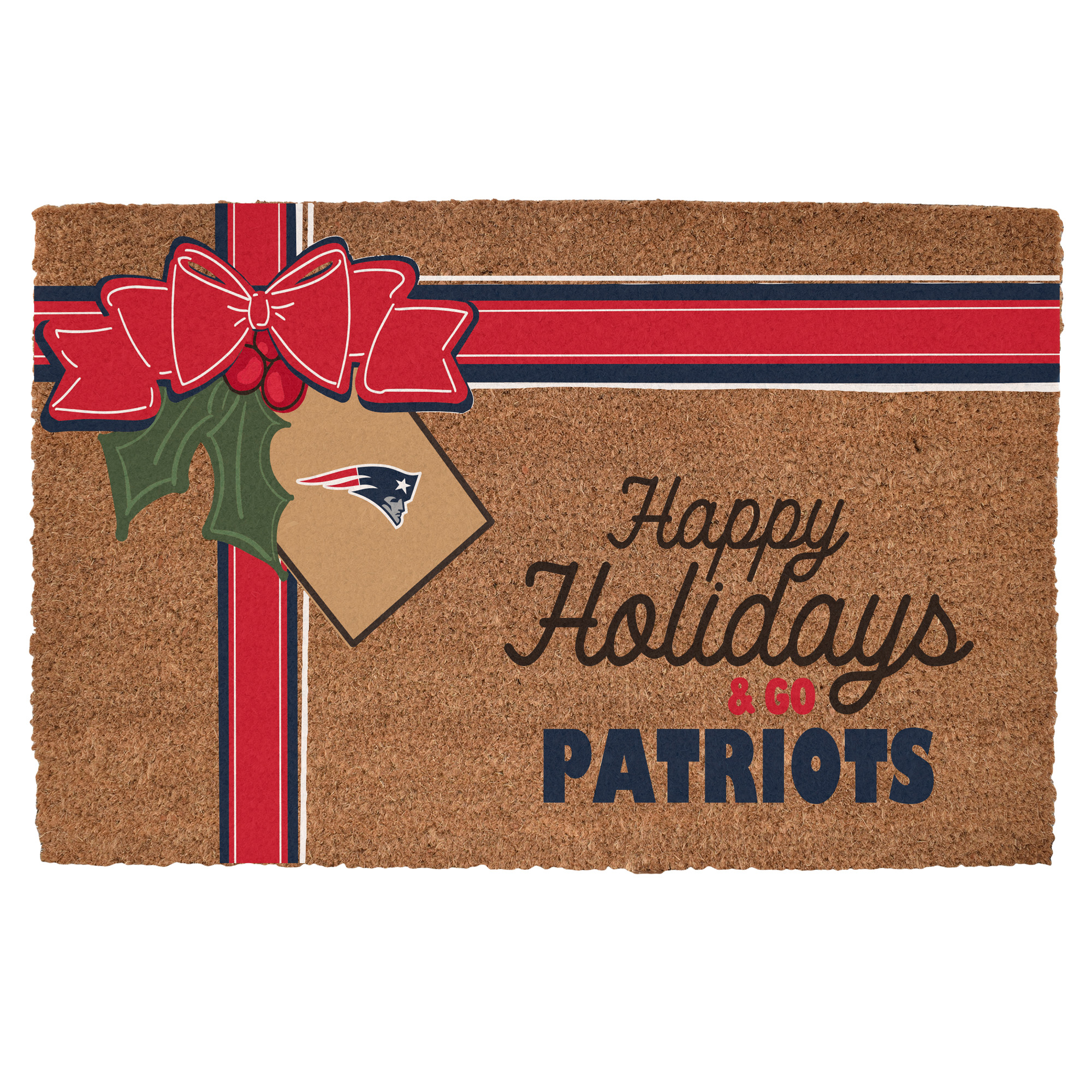 New England Patriots 20" x 30" Holiday Gift Wrap Coir Door Mat