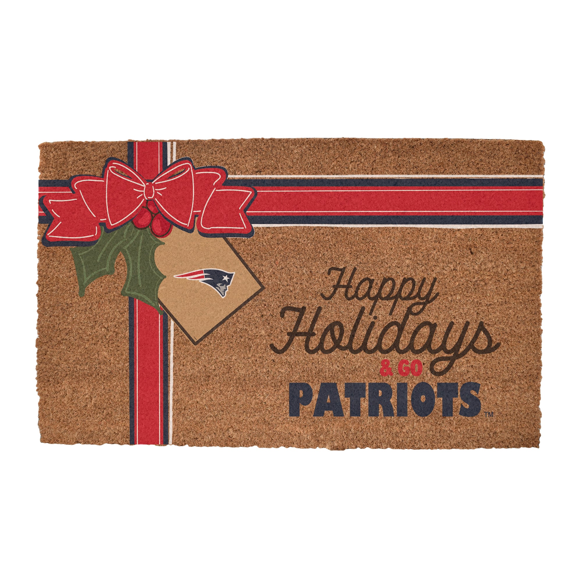 New England Patriots 20" x 30" Holiday Gift Wrap Coir Door Mat