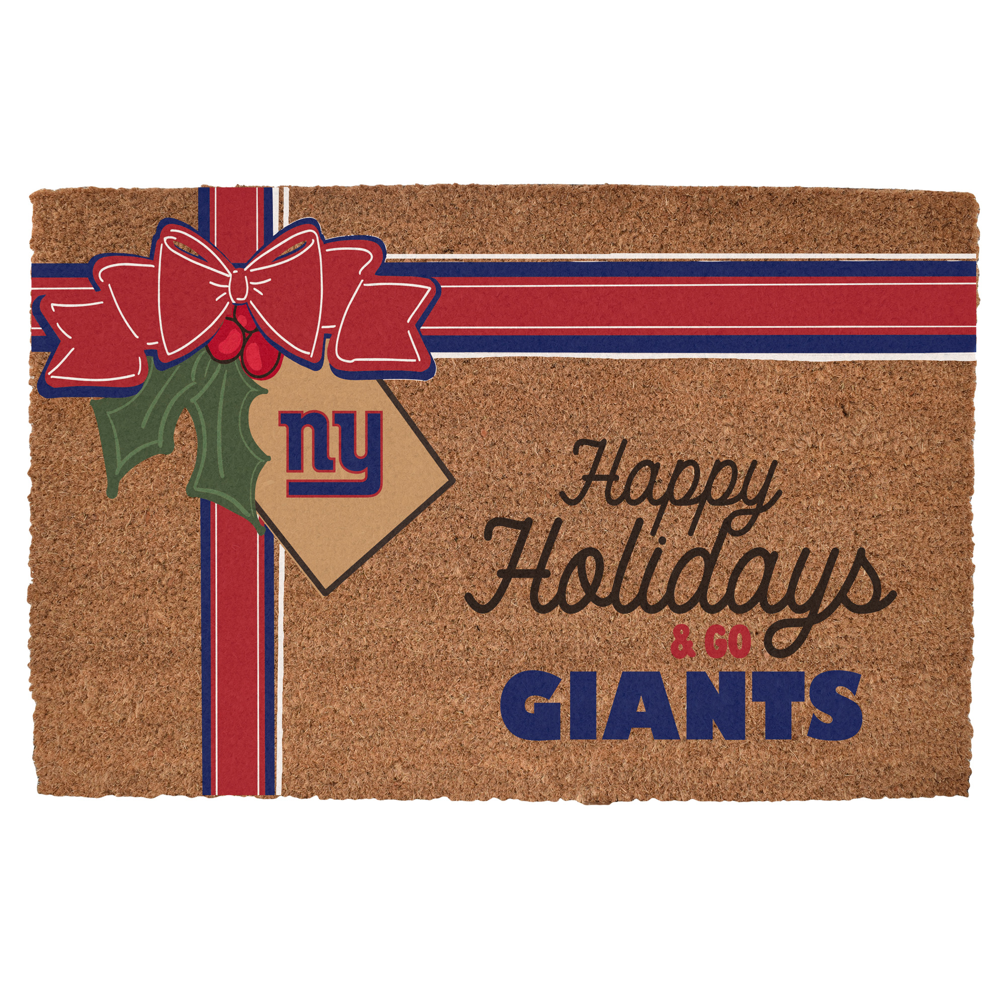New York Giants 20" x 30" Holiday Gift Wrap Coir Door Mat