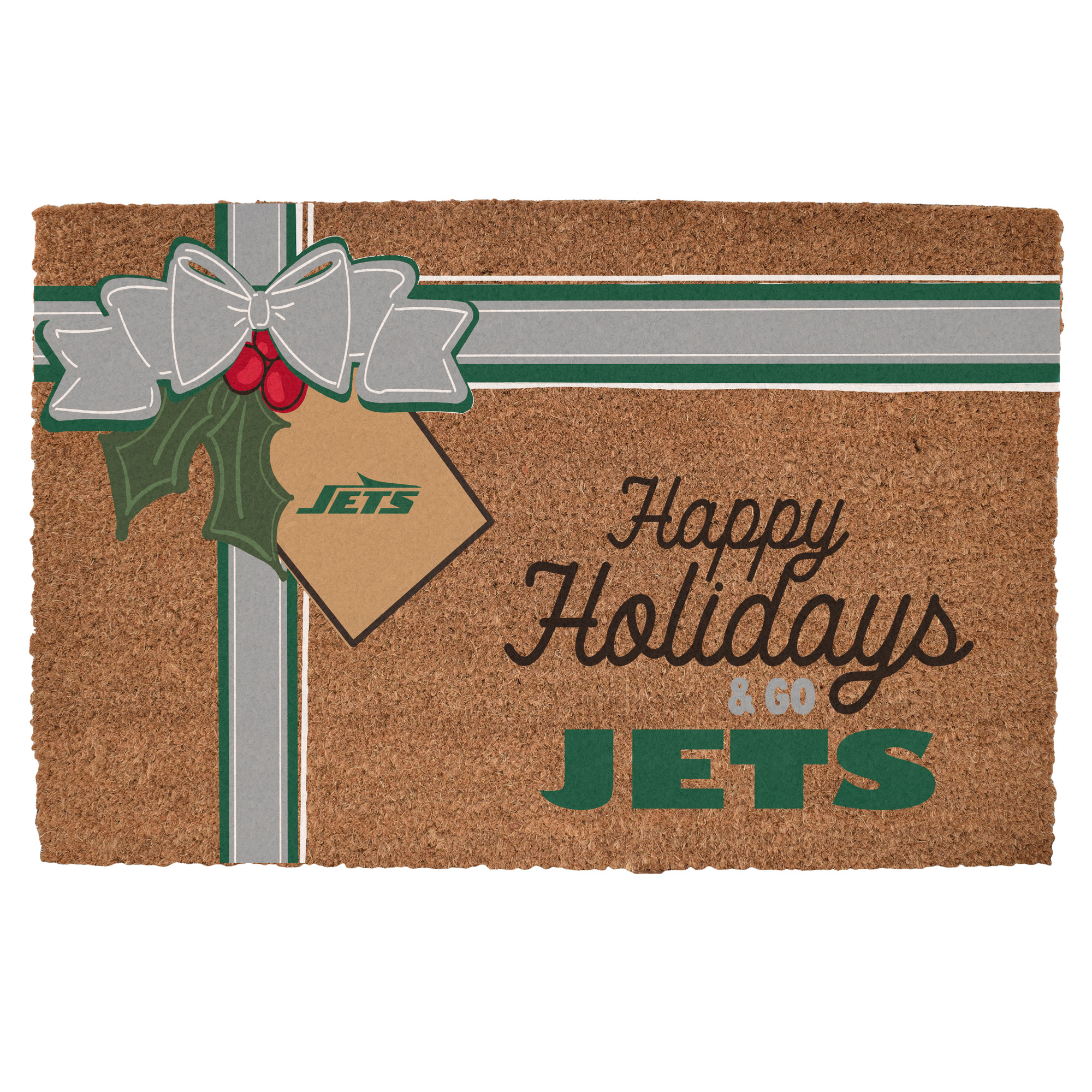 New York Jets 20" x 30" Holiday Gift Wrap Coir Door Mat