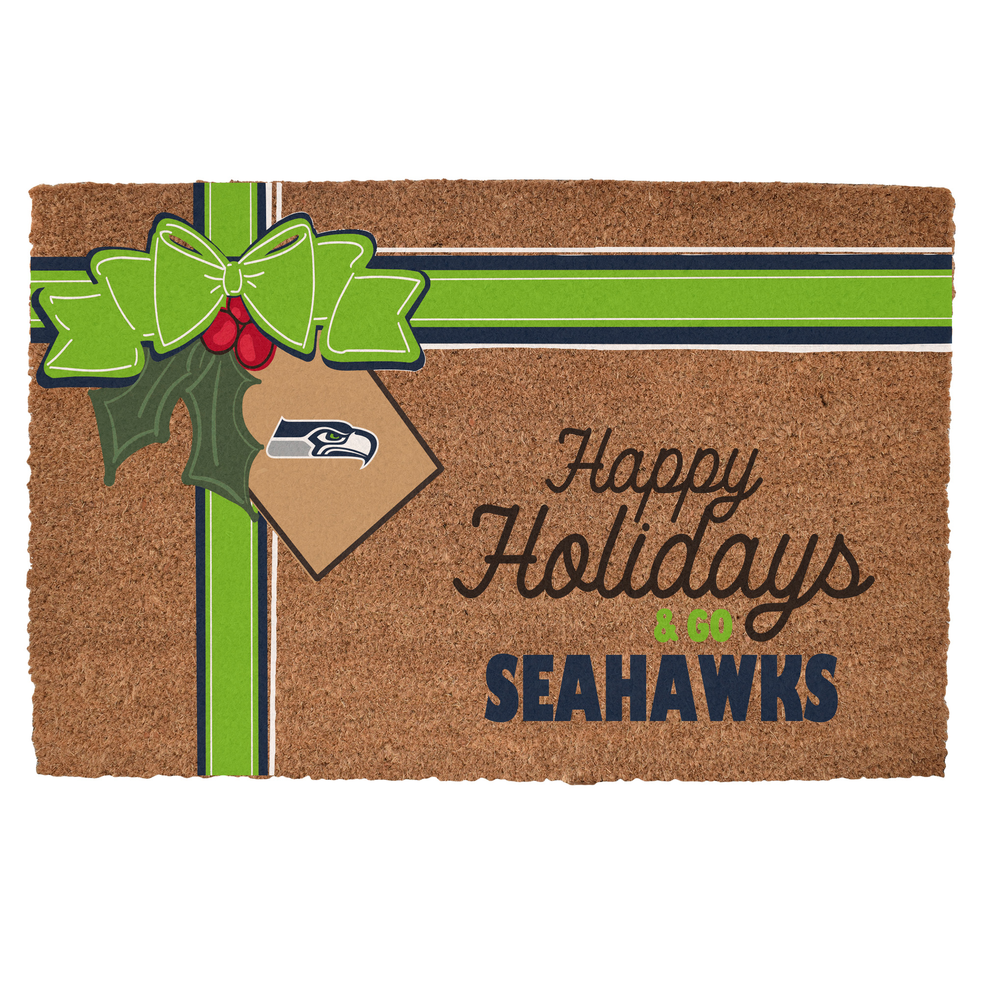 Seattle Seahawks 20" x 30" Holiday Gift Wrap Coir Door Mat