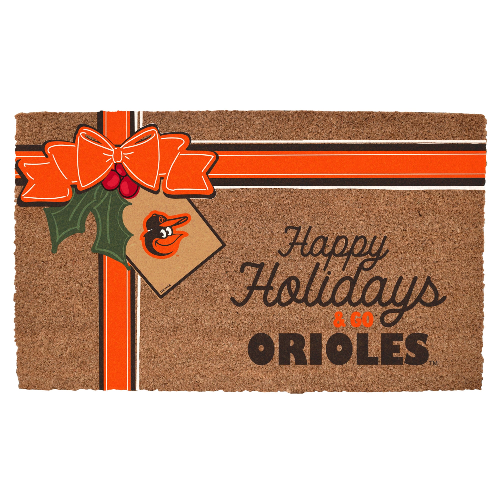 Baltimore Orioles 20" x 30" Holiday Gift Wrap Coir Door Mat
