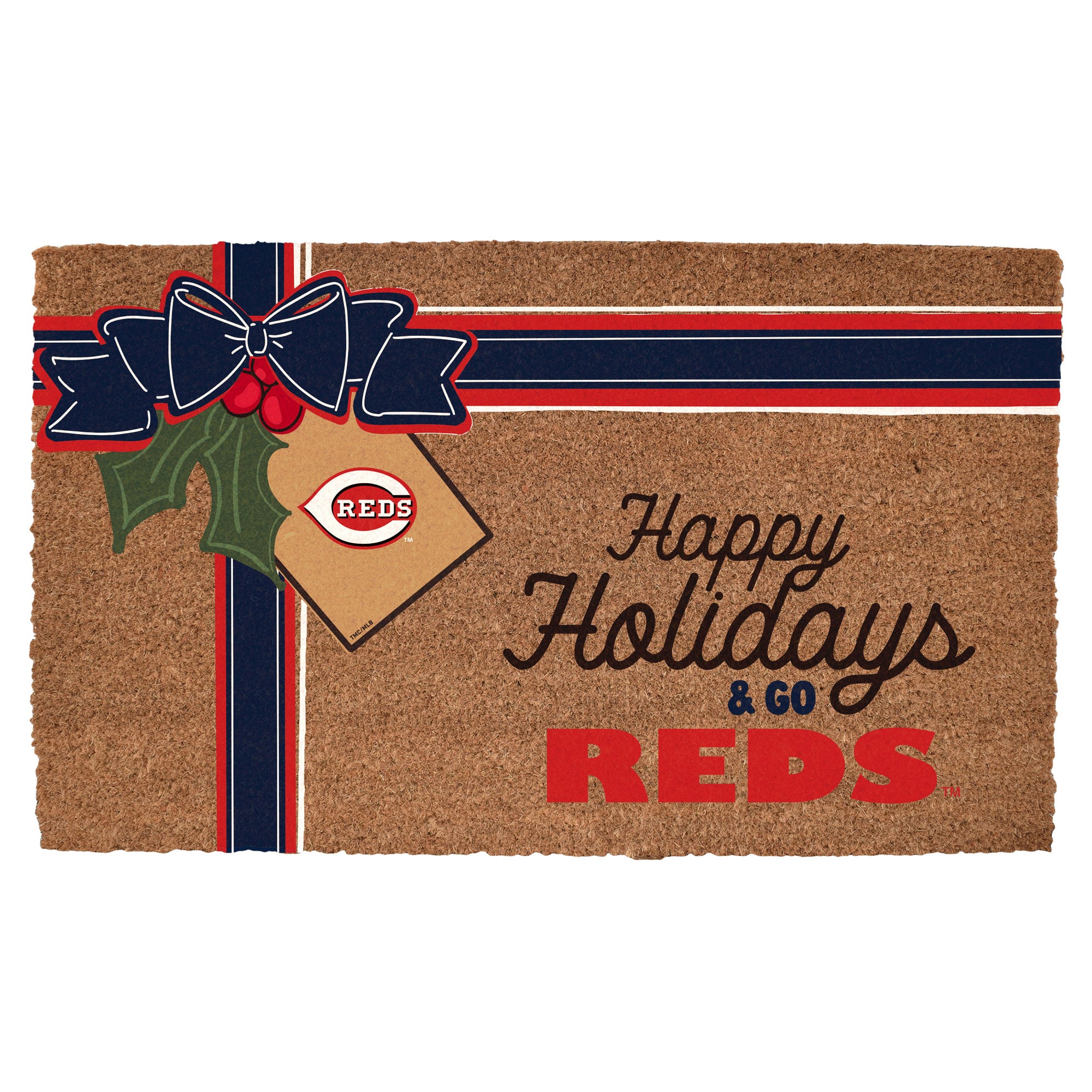 Cincinnati Reds 20" x 30" Holiday Gift Wrap Coir Door Mat