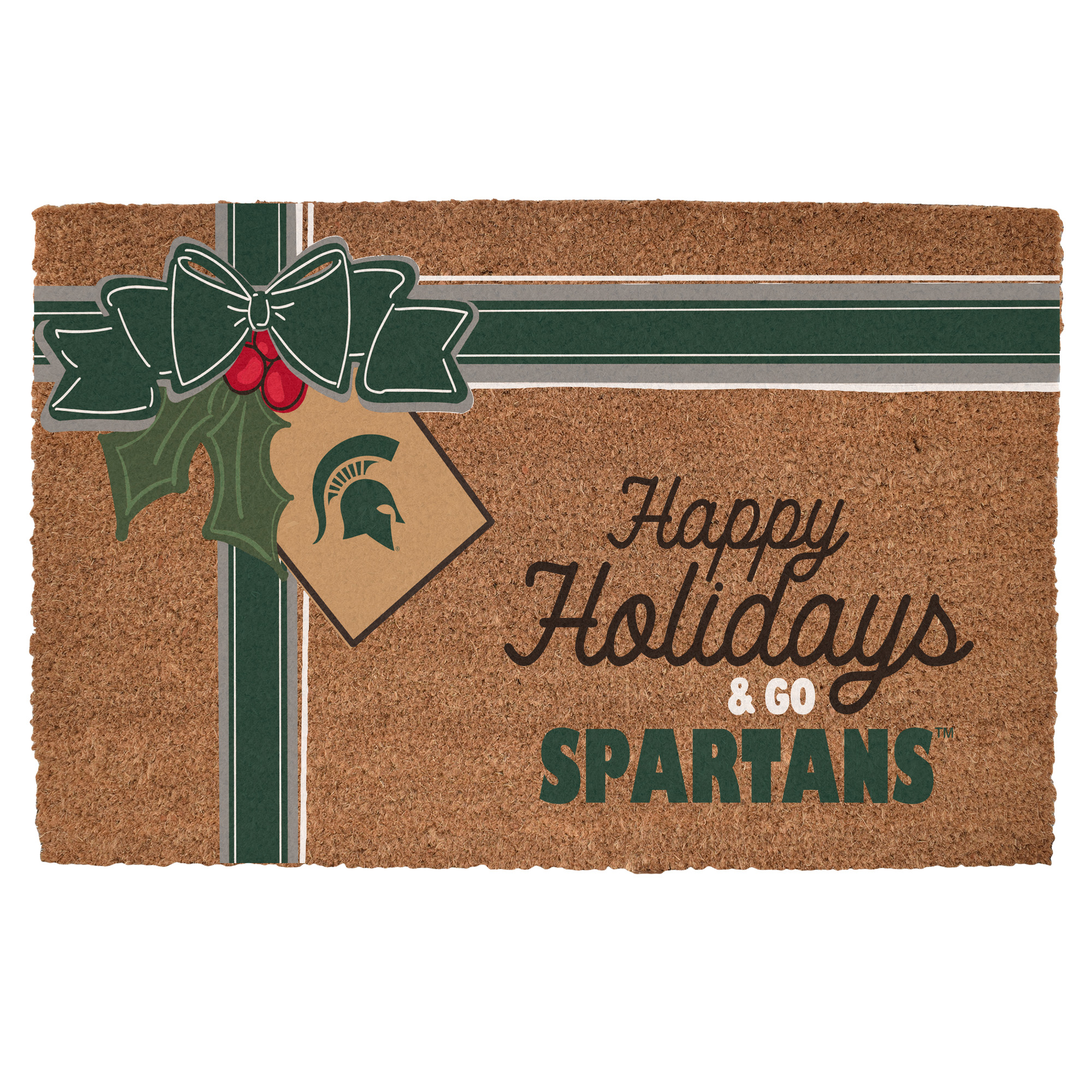 Michigan State Spartans 20" x 30" Holiday Gift Wrap Coir Door Mat