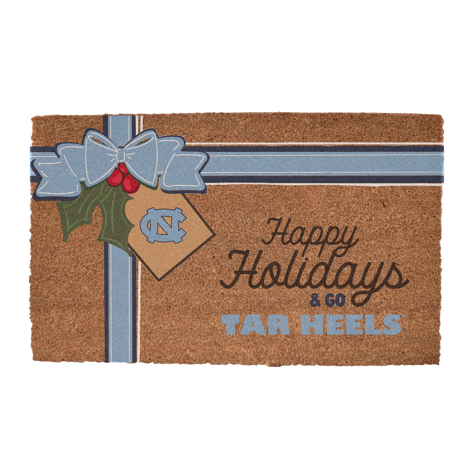 North Carolina Tar Heels 20" x 30" Holiday Gift Wrap Coir Door Mat