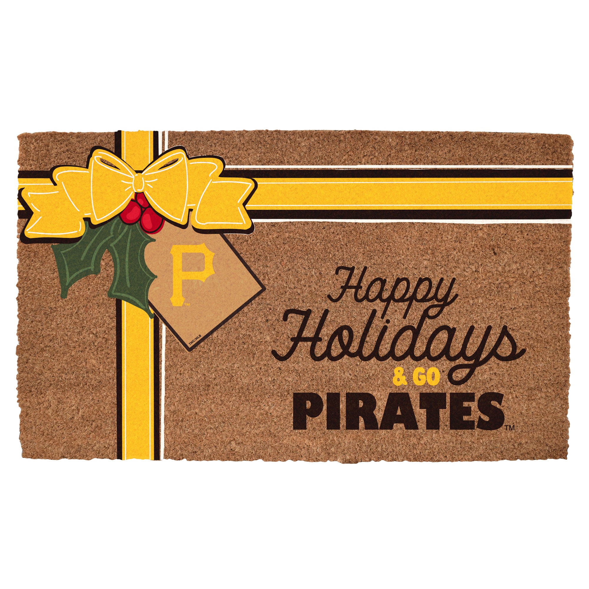 Pittsburgh Pirates 20" x 30" Holiday Gift Wrap Coir Door Mat