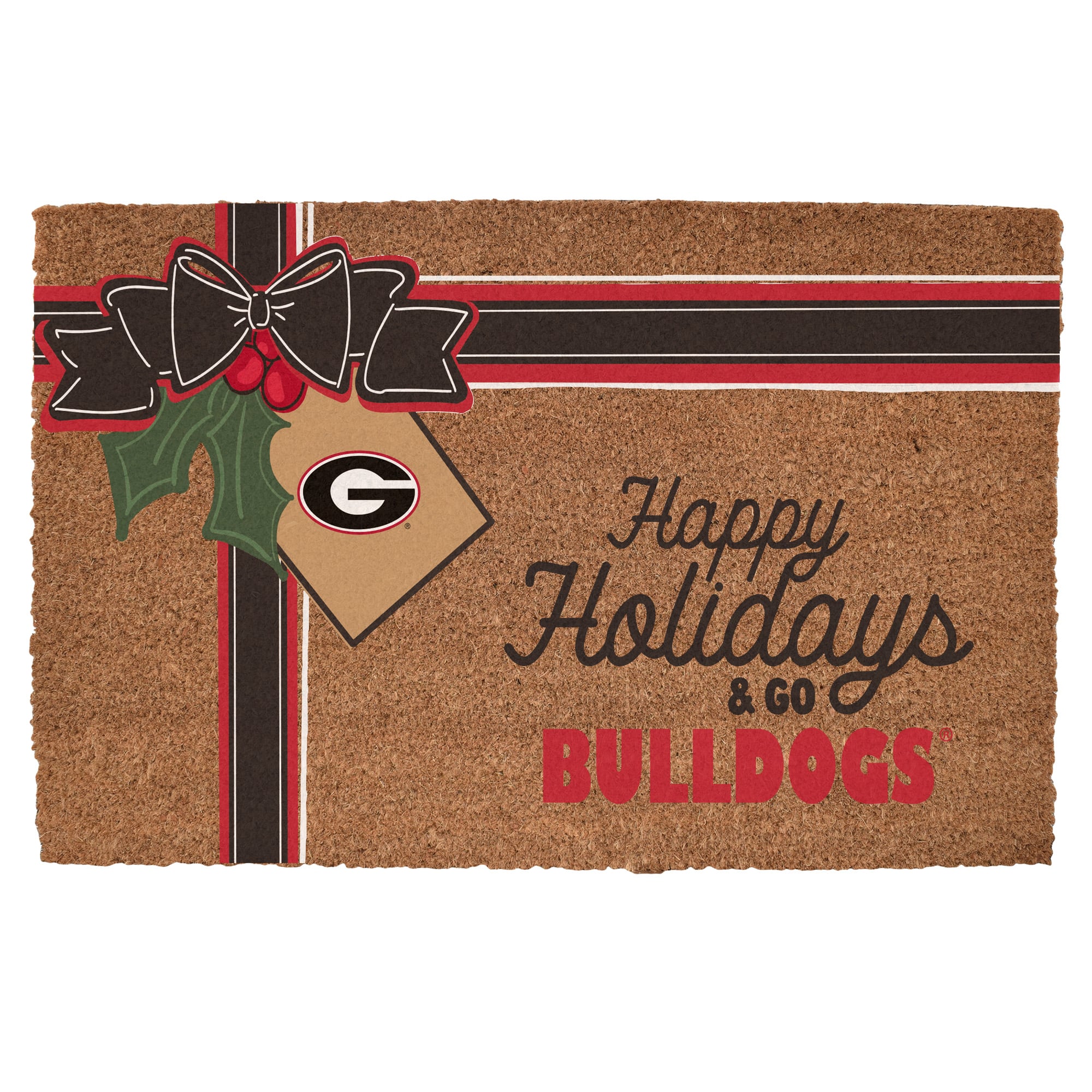 Georgia Bulldogs 20" x 30" Holiday Gift Wrap Coir Door Mat