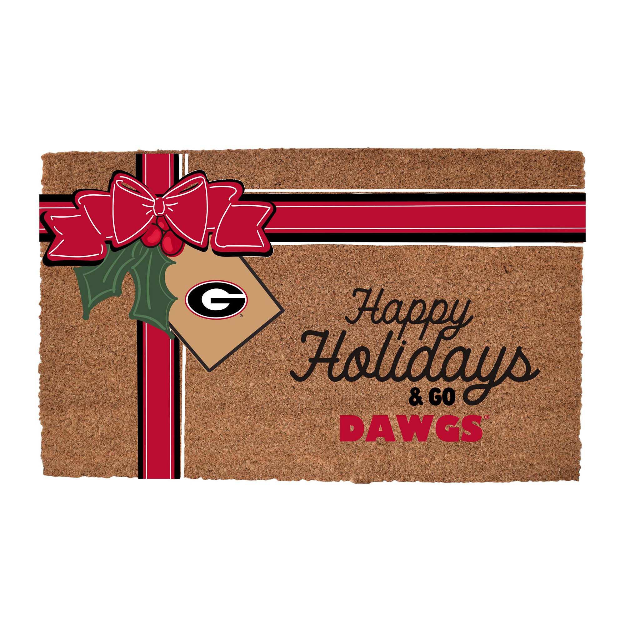 Georgia Bulldogs 20" x 30" Holiday Gift Wrap Coir Door Mat