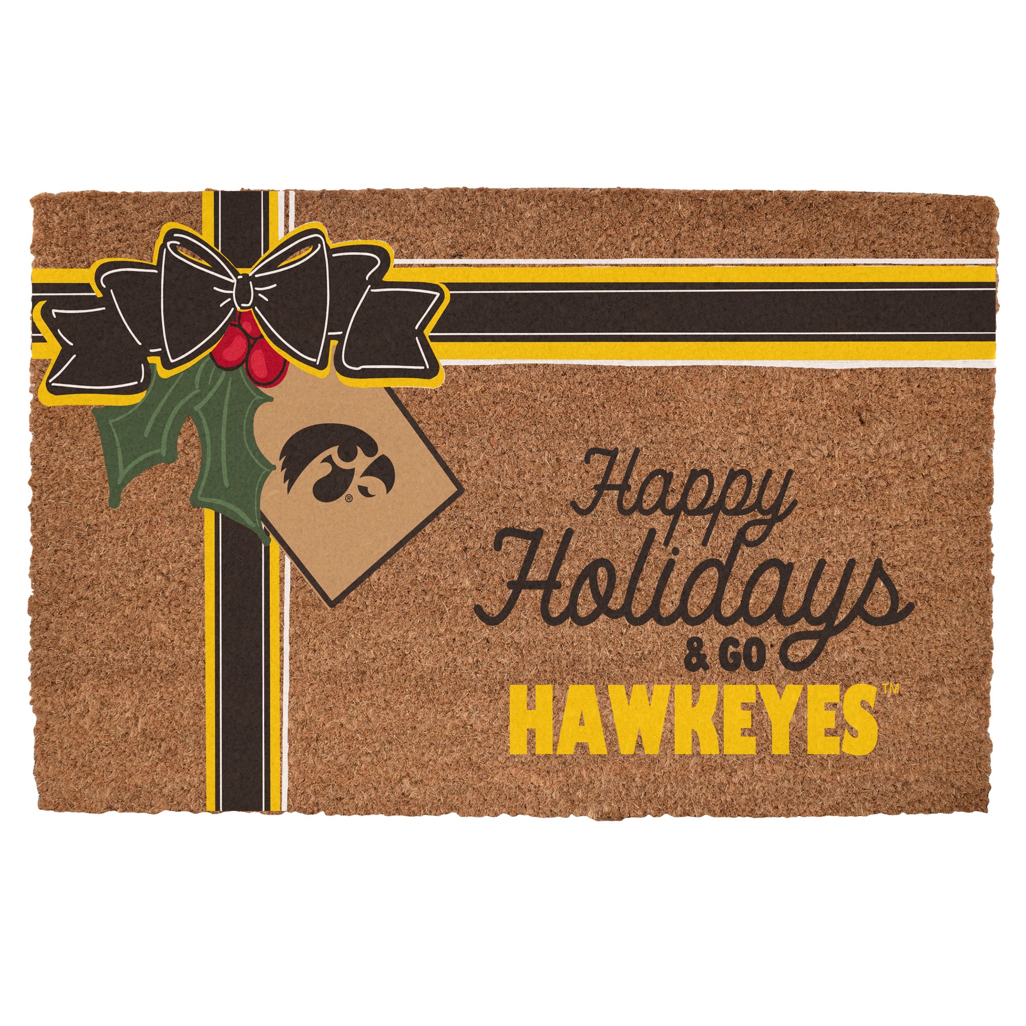 Iowa Hawkeyes 20" x 30" Holiday Gift Wrap Coir Door Mat