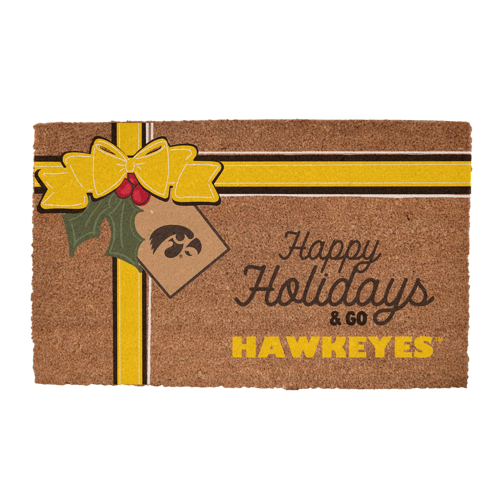 Iowa Hawkeyes 20" x 30" Holiday Gift Wrap Coir Door Mat