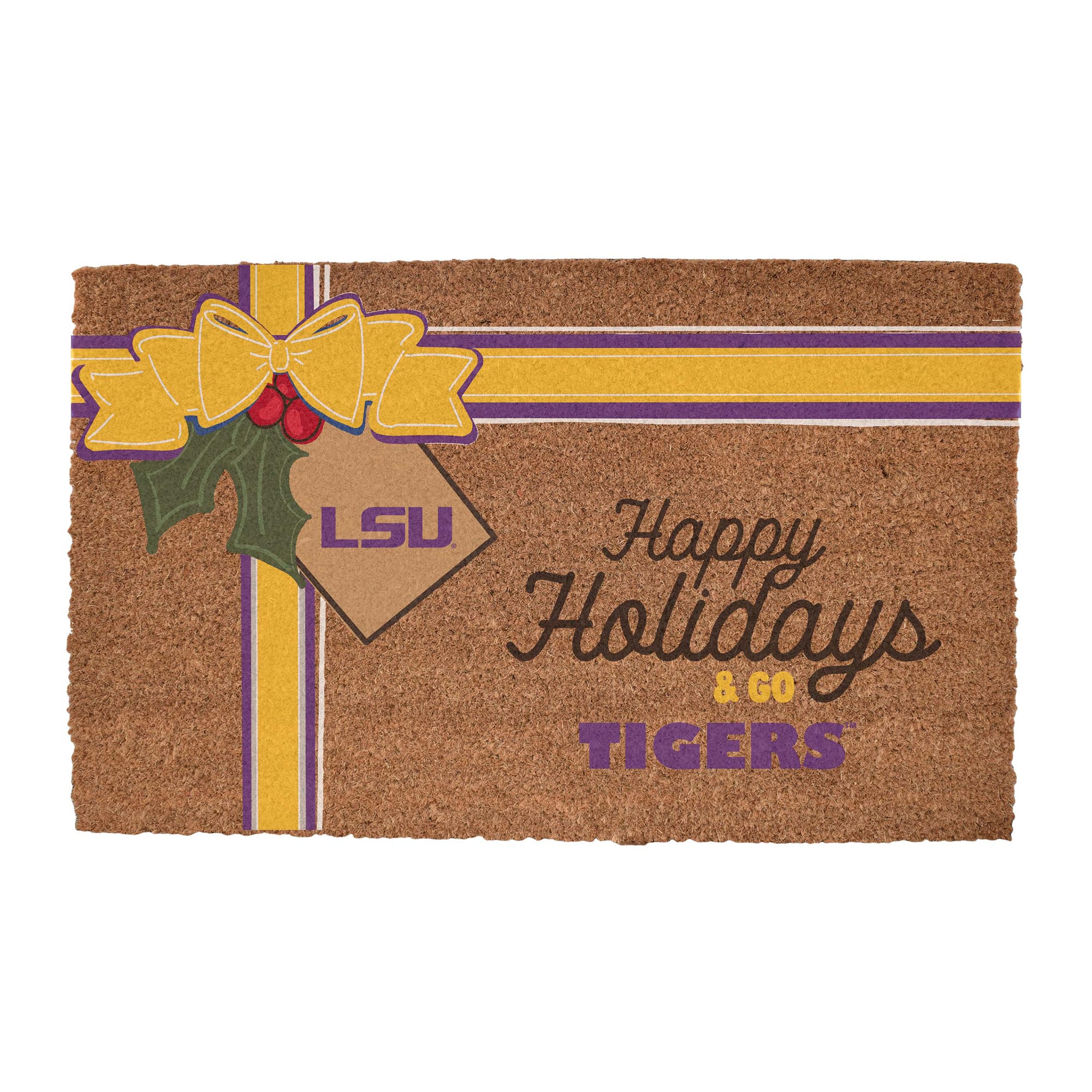 LSU Tigers 20" x 30" Holiday Gift Wrap Coir Door Mat