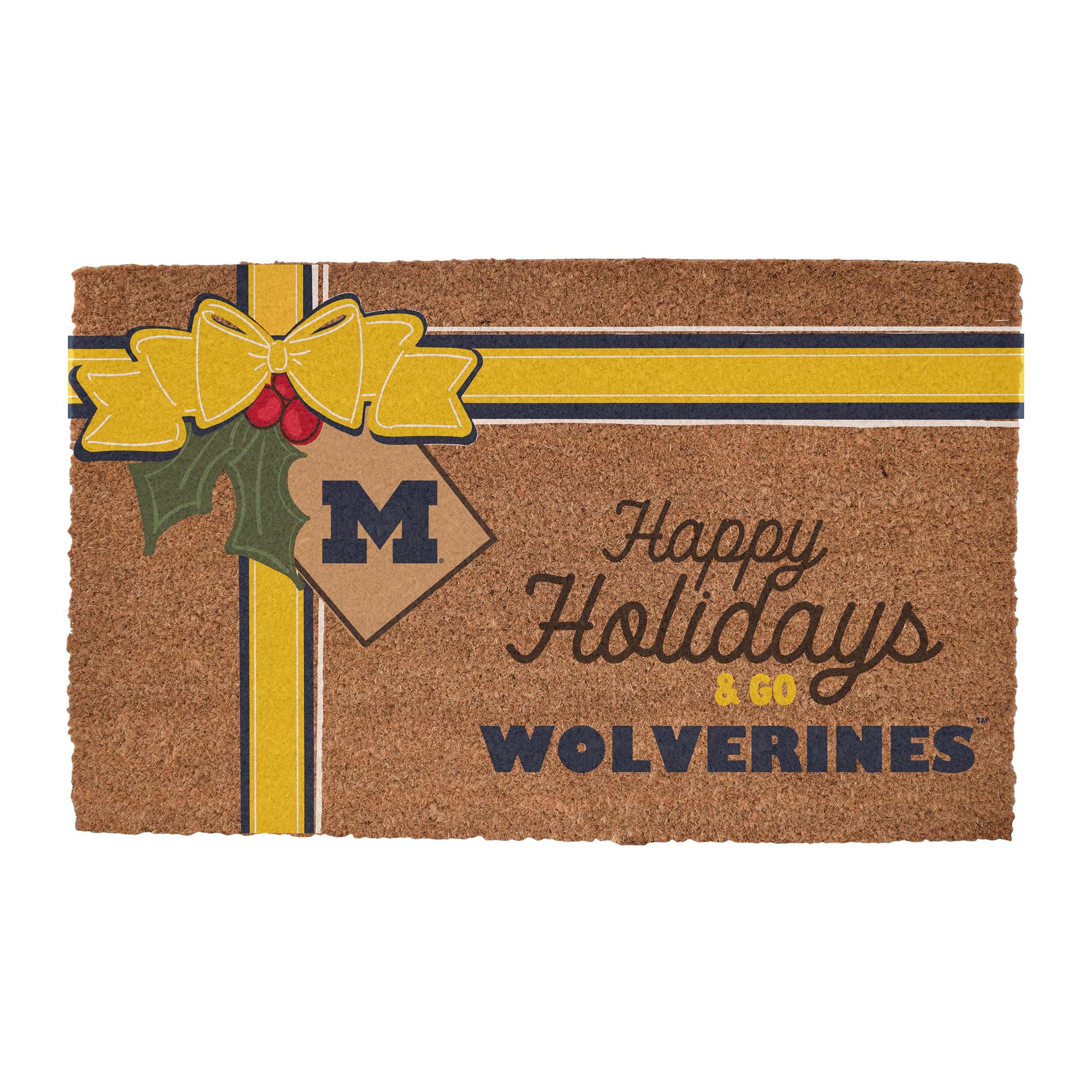 Michigan Wolverines 20" x 30" Holiday Gift Wrap Coir Door Mat