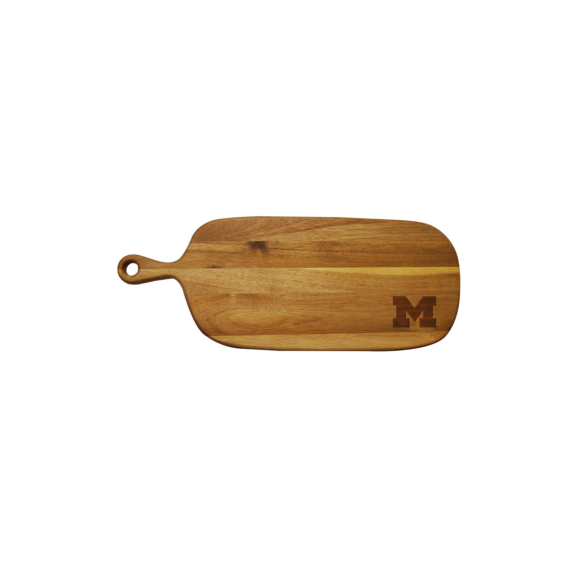 Michigan Wolverines Acacia Paddle Serving Board