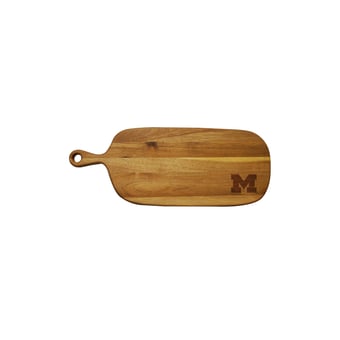 Michigan Wolverines Acacia Paddle Serving Board