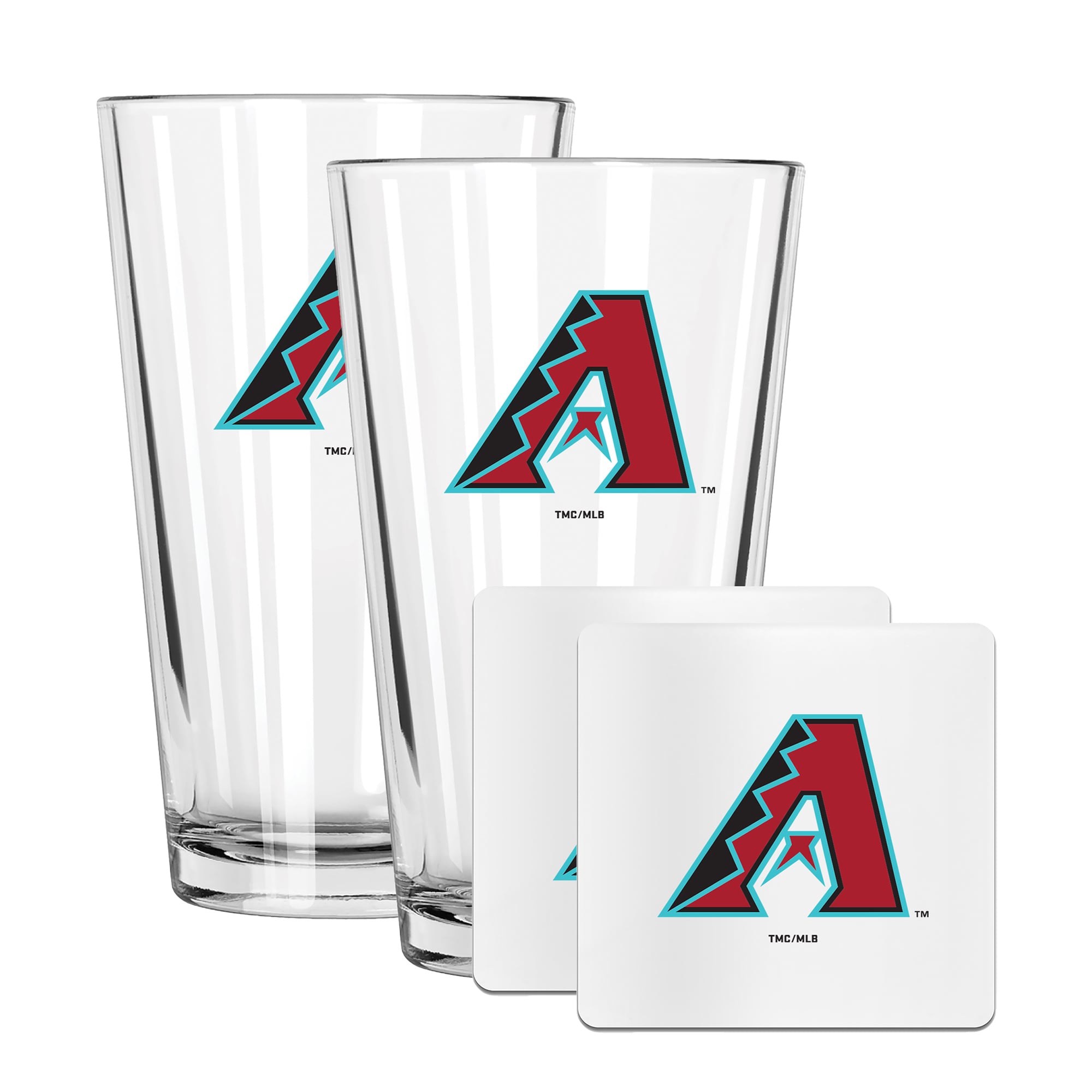 The Memory Company Arizona Diamondbacks 16oz. Pint Glass and Coaster Set