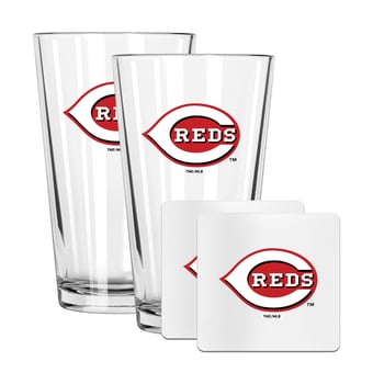 The Memory Company Cincinnati Reds 16oz. Pint Glass and Coaster Set