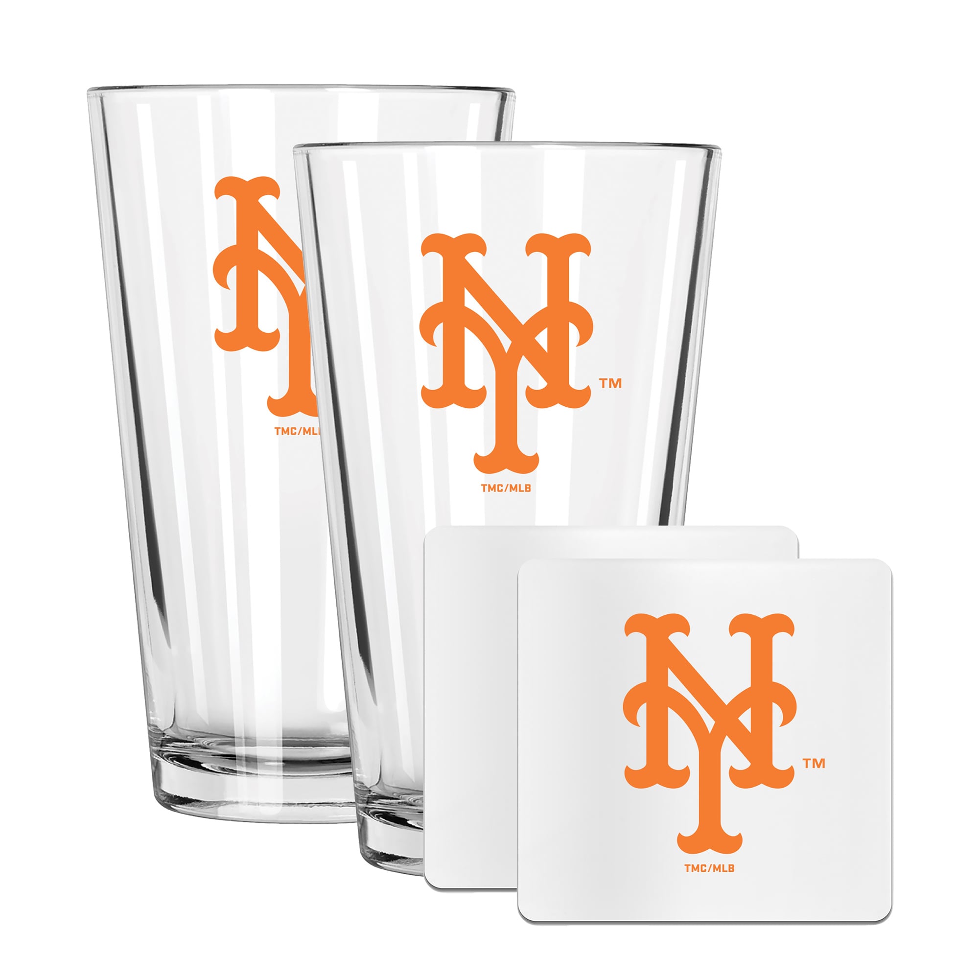 The Memory Company New York Mets 16oz. Pint Glass and Coaster Set