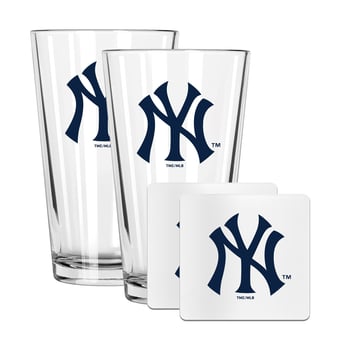 The Memory Company New York Yankees 16oz. Pint Glass and Coaster Set