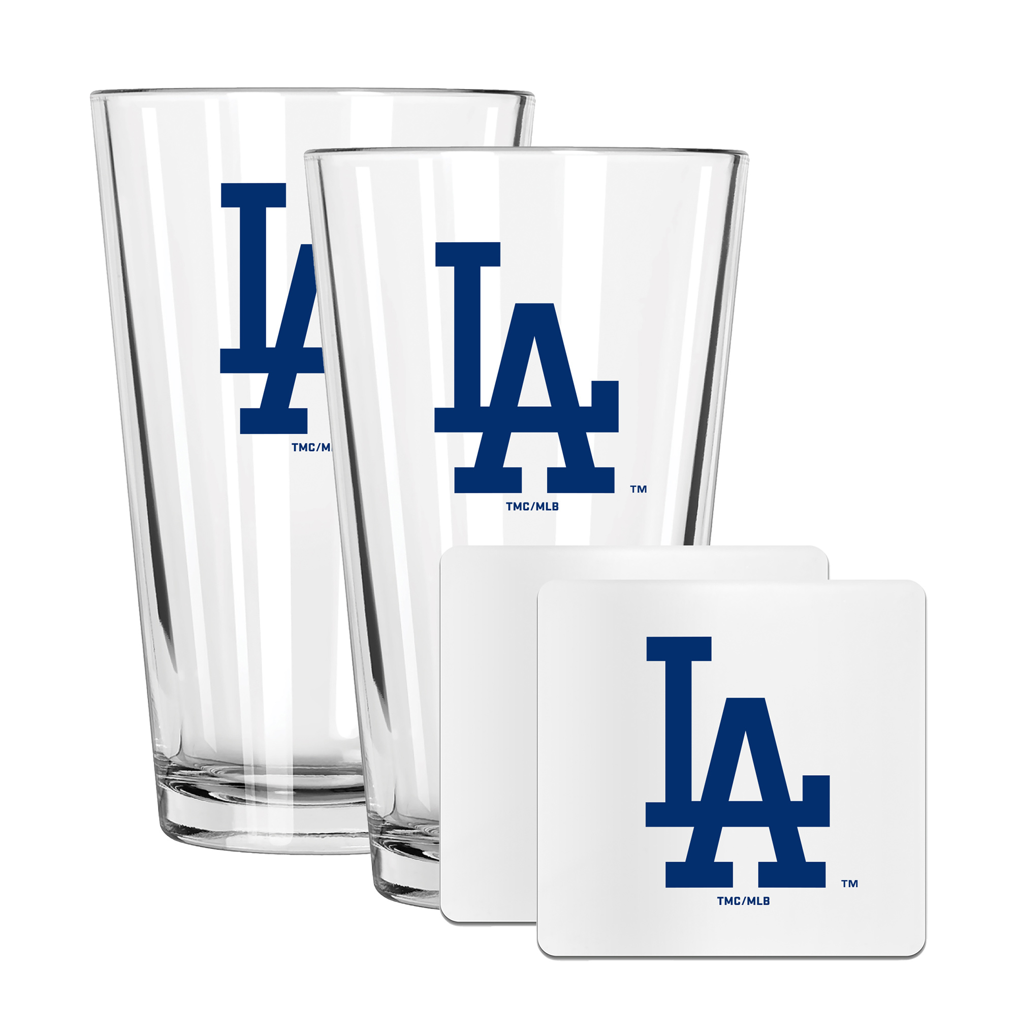 The Memory Company Los Angeles Dodgers 16oz. Pint Glass and Coaster Set