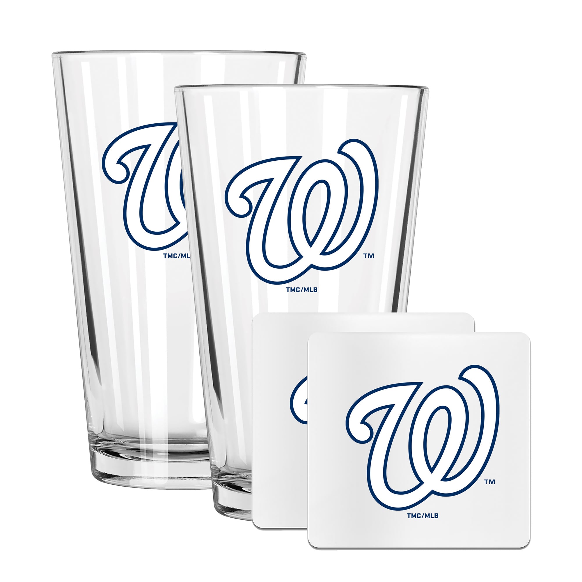 The Memory Company Washington Nationals 16oz. Pint Glass and Coaster Set