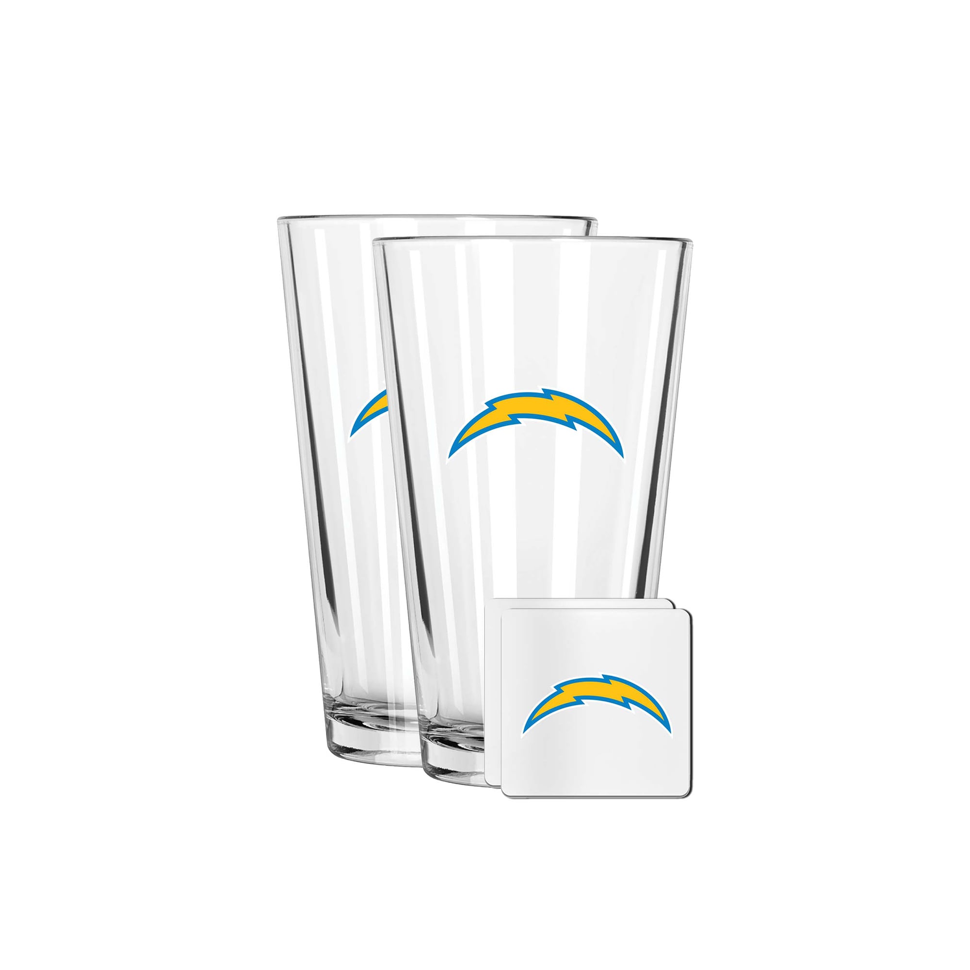 The Memory Company Los Angeles Chargers 16oz. Pint Glass and Coaster Set